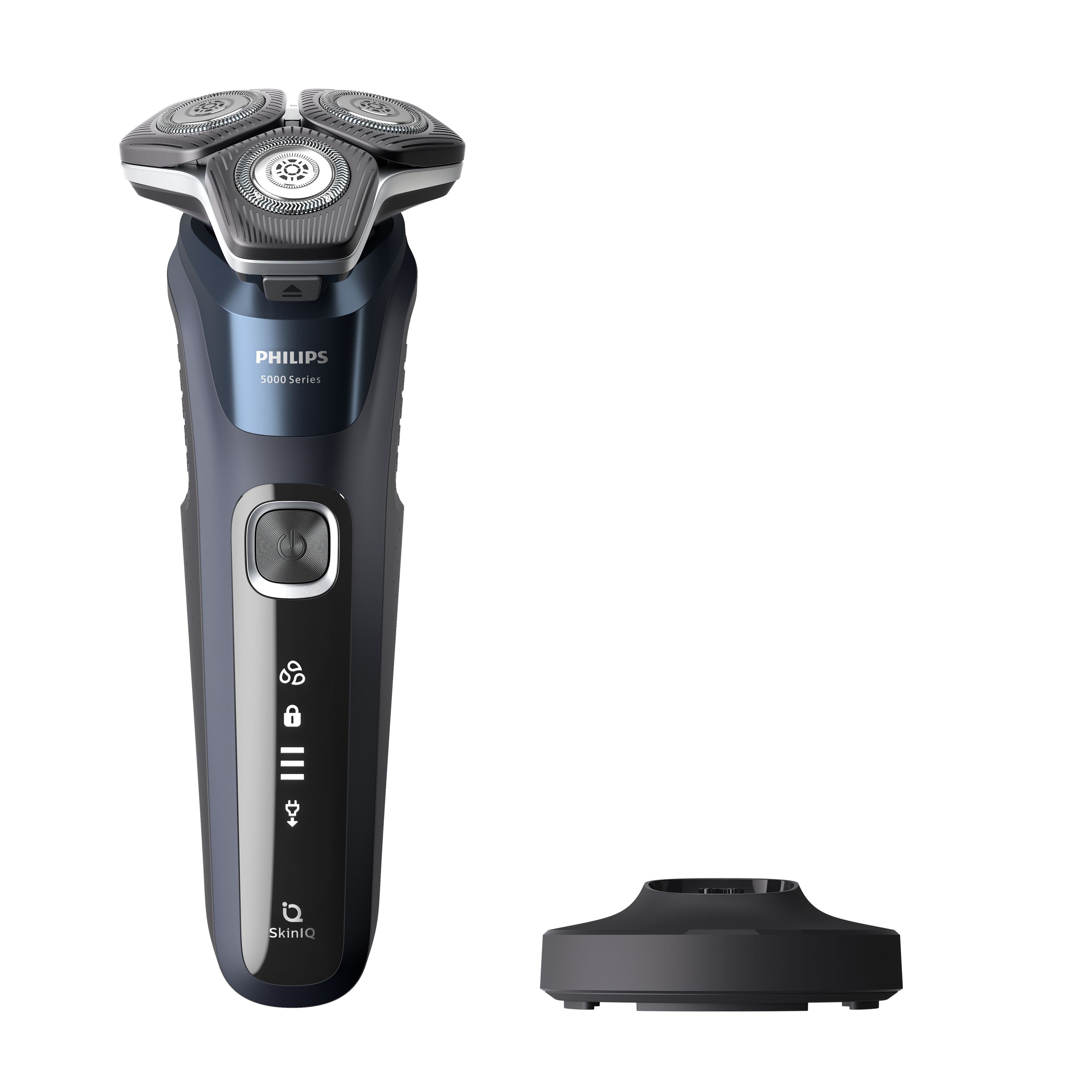 Philips SHAVER Series 5000 S5885/25 Elektrisk Wet & Dry-shaver, Rotations shaver, Blå, SkinIQ, SH71, 2 År, Batteri