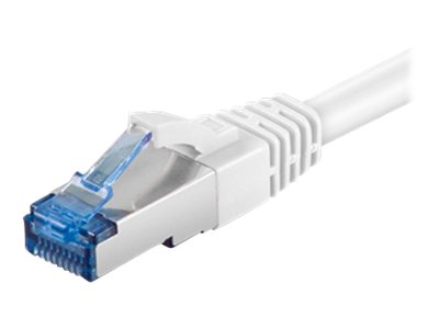 goobay - Netværkskabel - RJ-45 (han) til RJ-45 (han) - 1 m - pairs in metal foil = PiMF (ledningspar i afskærmende folie) - CAT 6a - formet, knastfri - hvid