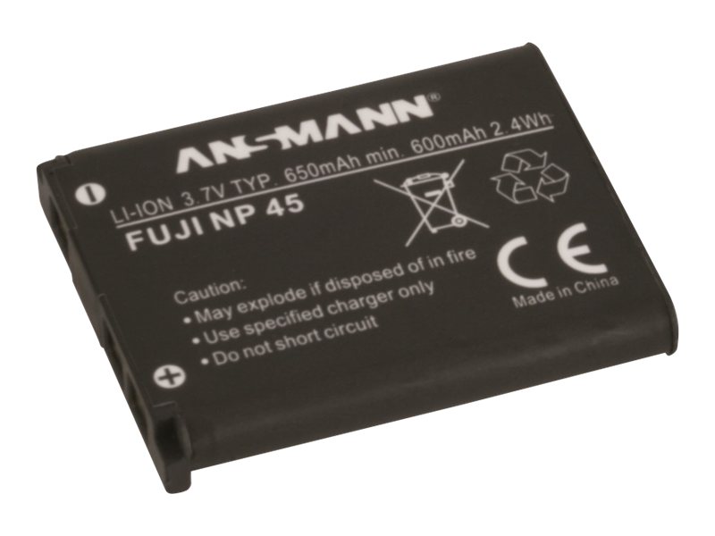 ANSMANN A-Fuji NP 45 - Batteri - Li-Ion - 650 mAh - for Fujifilm FinePix JV500, JX580, JX680, JZ200, JZ250, T410, T500, T550, XP60  Instax Mini 90
