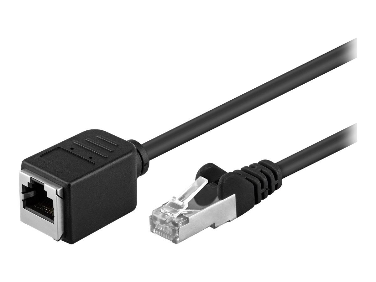 Goobay Netværkskabel forlænger CAT 5e, F/UTP, sort kobberleder (CU), RJ45 stik (8P8C) > RJ45-stik (8P8C)