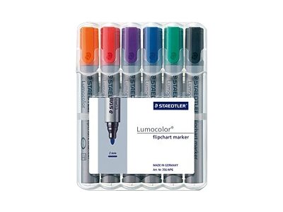 STAEDTLER Lumocolor Markør Sort Blå Grøn Orange Lilla Rød billede
