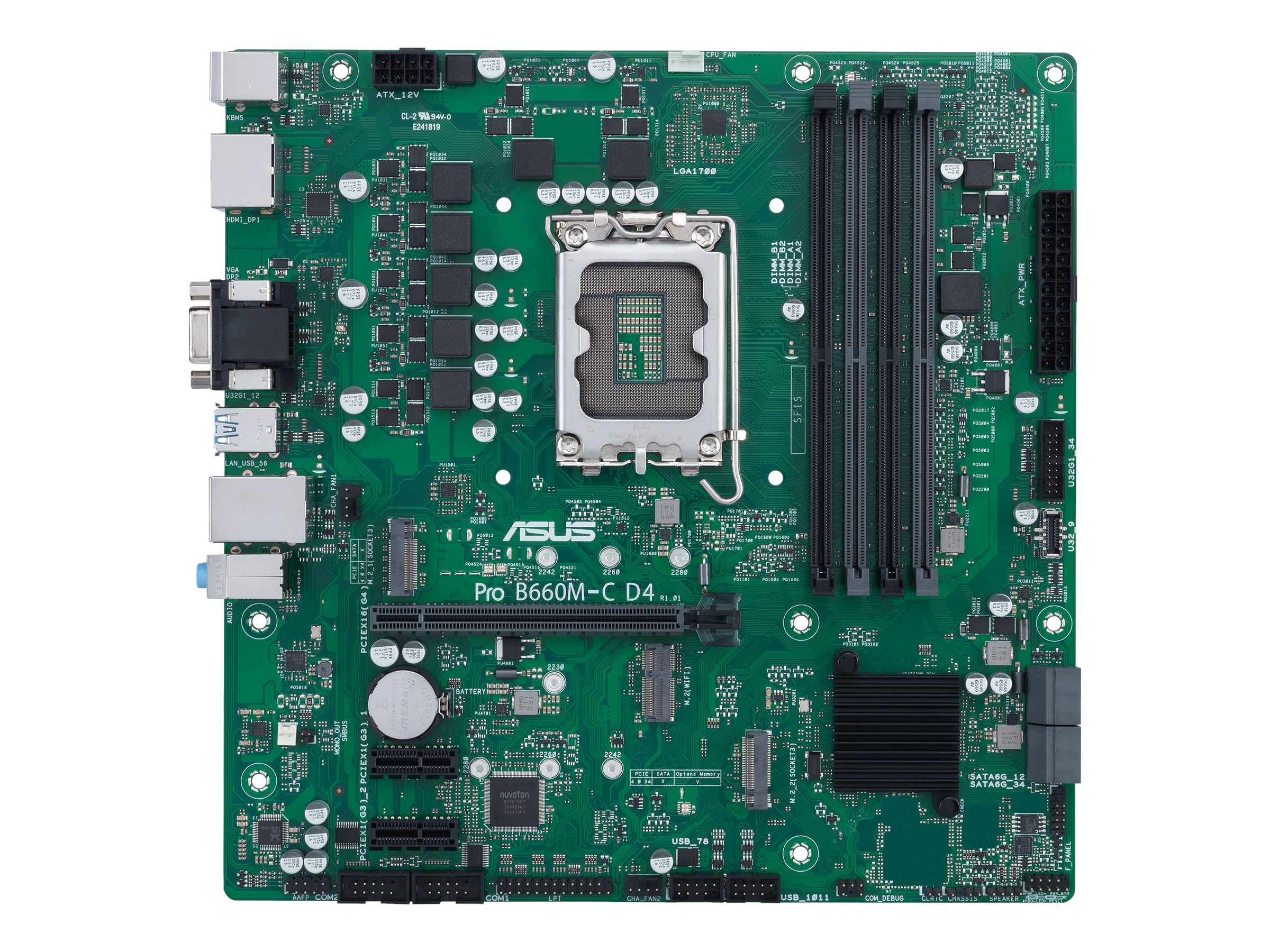 ASUS PRO B660M-C D4-CSM - Bundkort - micro ATX - LGA1700 sokkel - B660 Chipset - USB 3.2 Gen 1, USB-C Gen1 - Gigabit LAN - onboard grafik (CPU påkrævet) - HD Audio (8-kanaler) - ASUS Corporate Stable Model (CSM)