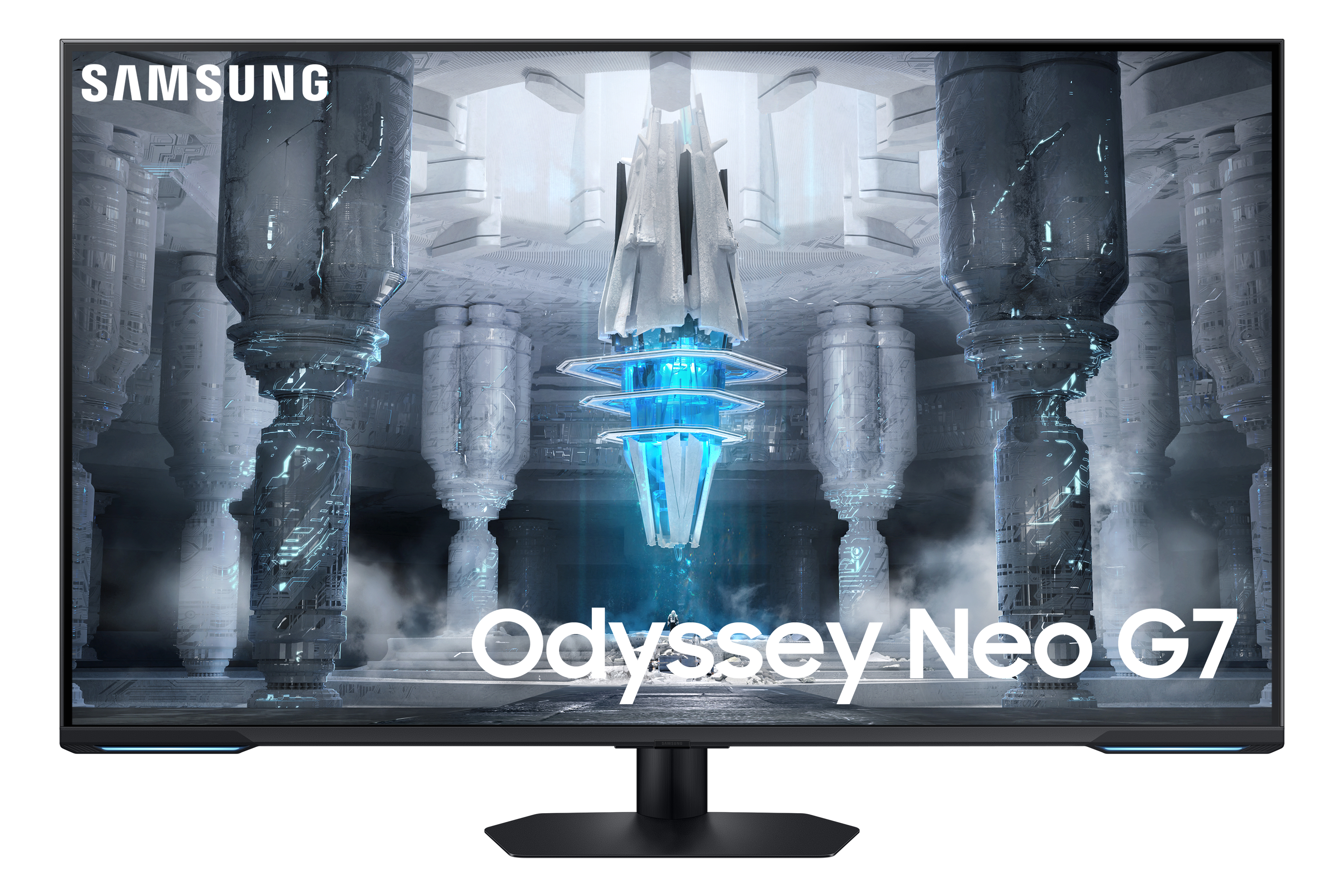 Samsung Odyssey Neo G7 S43CG700NU - G70NC Series - QLED-monitor - Smart - gaming - 43 - 3840 x 2160 4K @ 144 Hz - VA - 400 cd/m² - 4250:1 - DisplayHDR 600 - 1 ms - 2xHDMI, DisplayPort - højtalere - sort, hvid