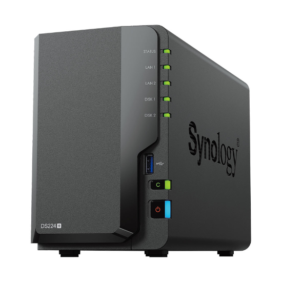 Synology Disk Station DS224+ - NAS-server - RAID 0, 1, JBOD - RAM 2 GB - Gigabit Ethernet - iSCSI support