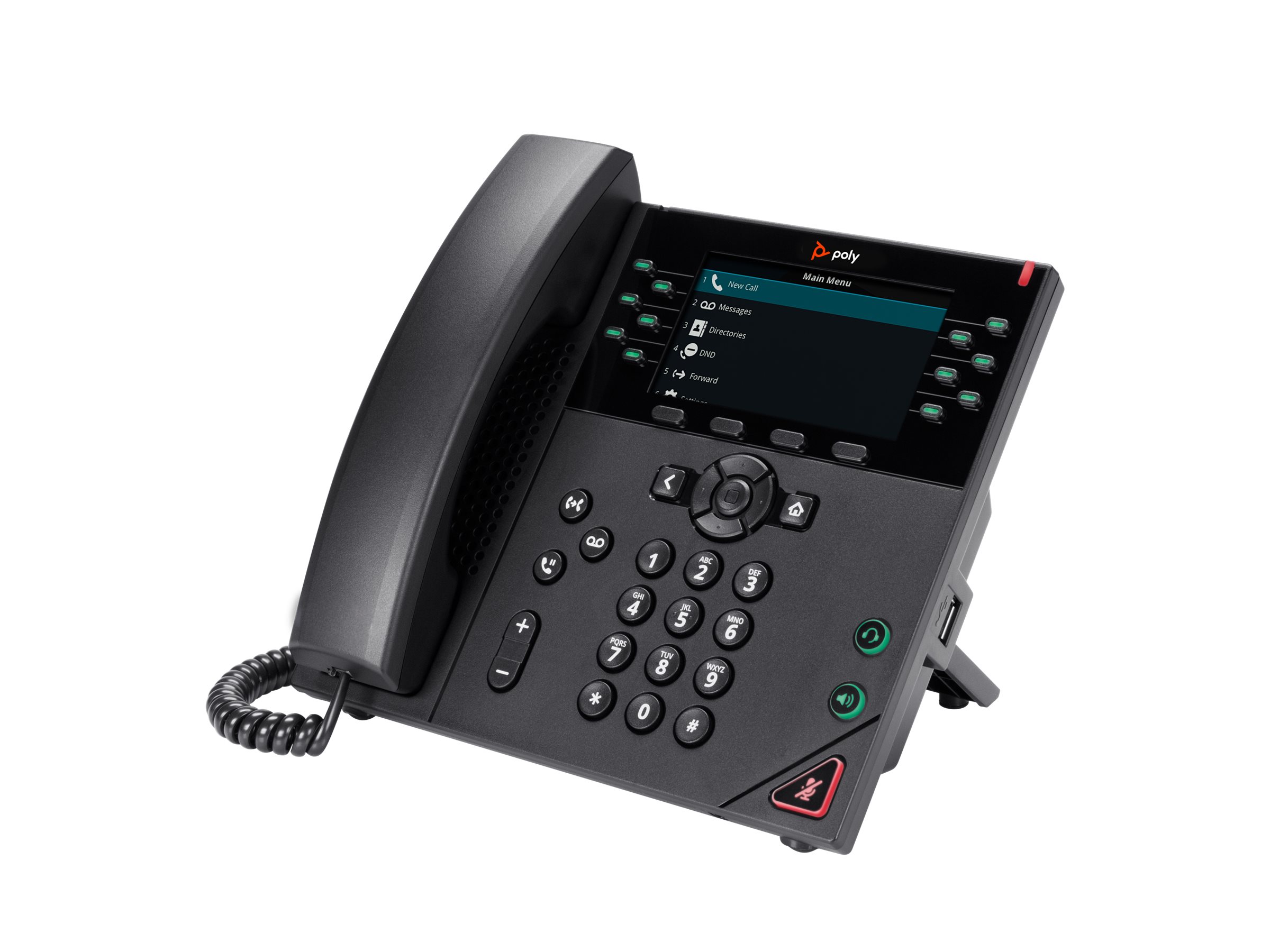 HP Poly VVX 450 - VoIP-telefon - 3-vejs opkaldskapacitet - SRTP, SIP, SDP - 12 linier - sort