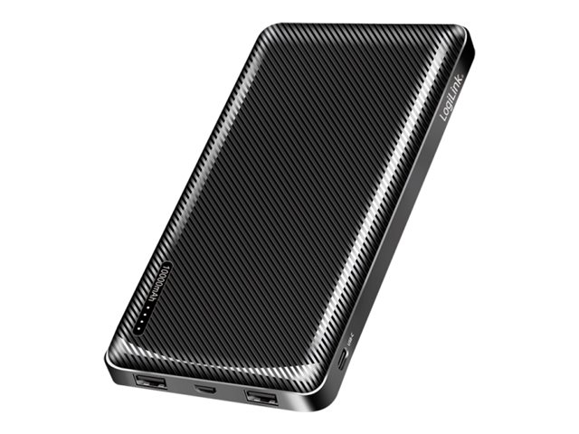 LogiLink Power bank 10000 mAh, 2x USB-A, USB-C, with fast charging, black