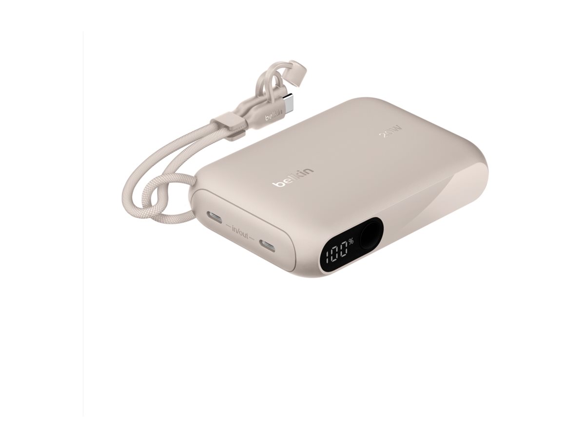 Belkin BoostCharge power bank - with display - 24 pin USB-C - 20 Watt Powerbank - 10000 mAh