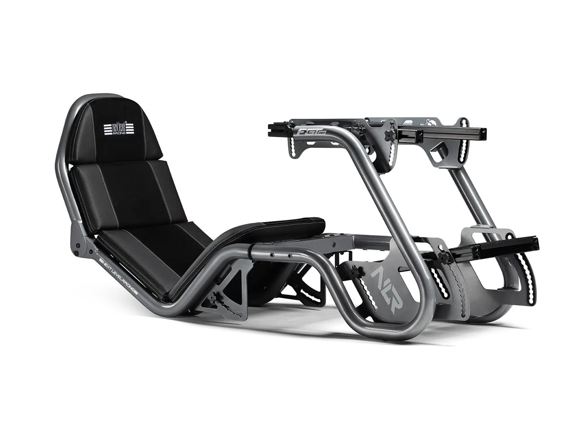 Next Level Racing F-GT Pro Formula and GT Racing Simulator Cockpit - Grey Sim racercockpit - Grå - Metal base - Op til 150 kg