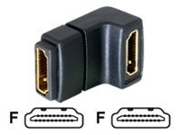 DeLOCK HDMI-adapter, 19-pin hun til hun, vinklet, guldpletteret