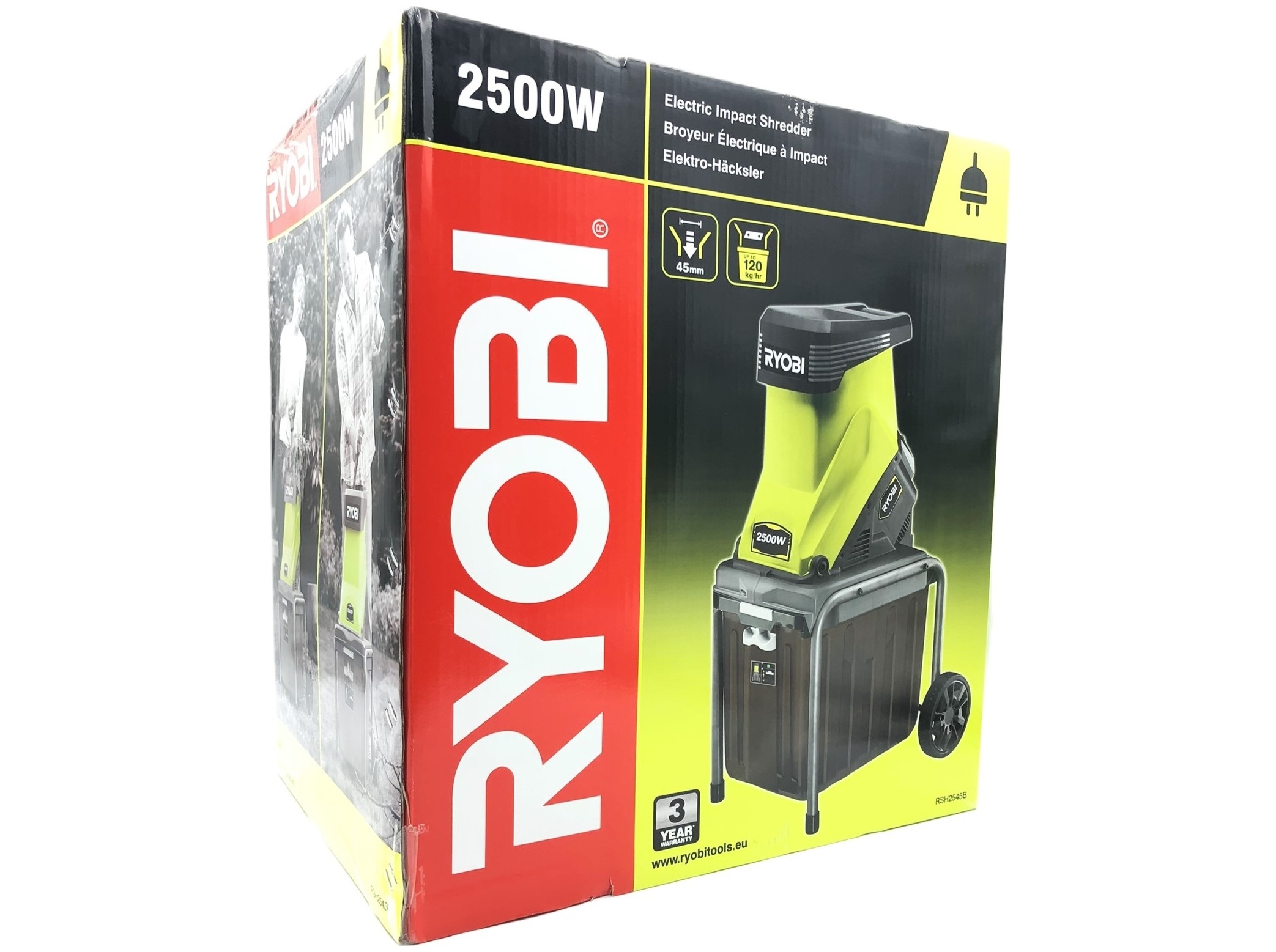 Ryobi RSH2545B - Kværn - elektrisk - 2500 W - Skærekapacitet 45 mm - 13.4 kg