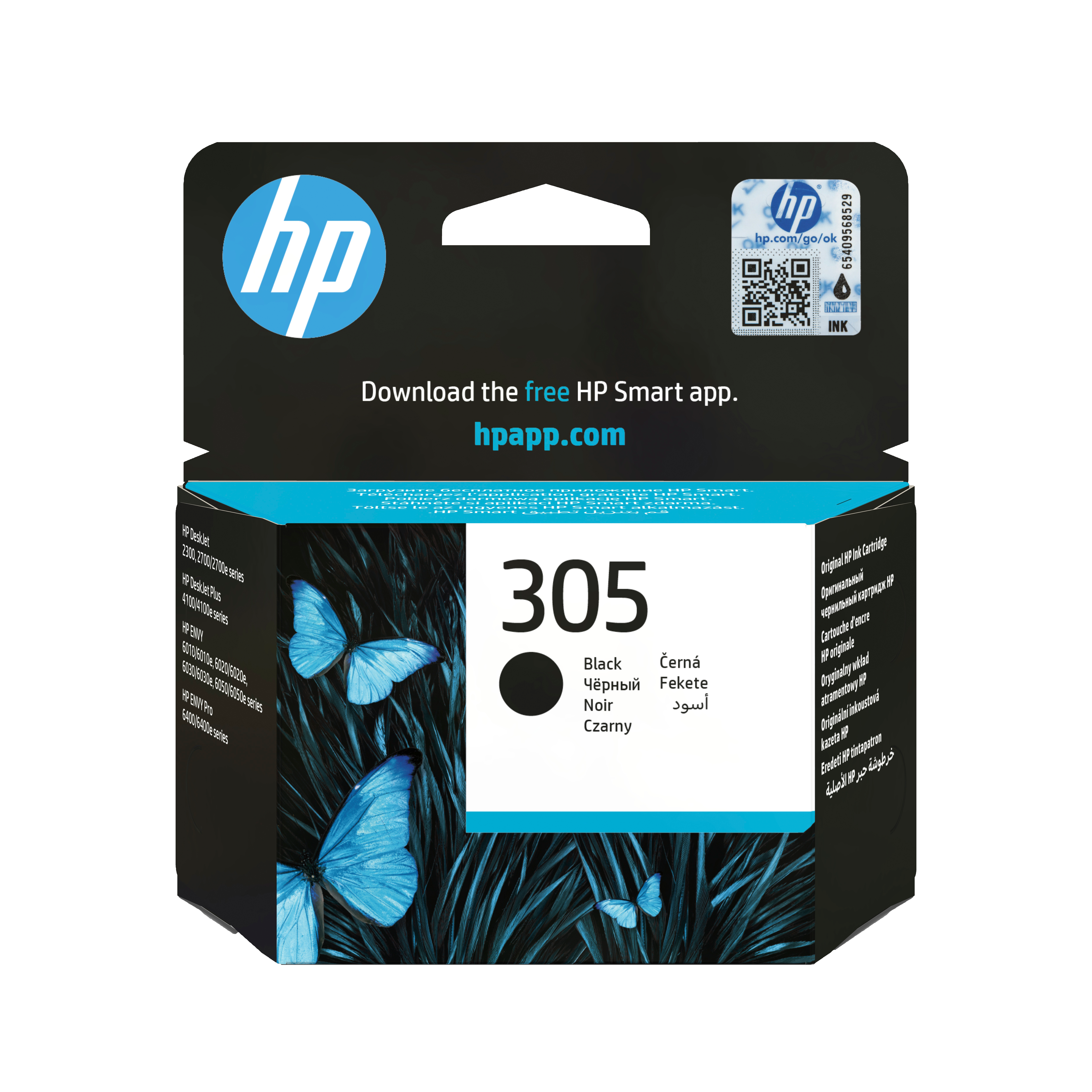 HP 305 Black Original Sort 120 sider Blæk billede