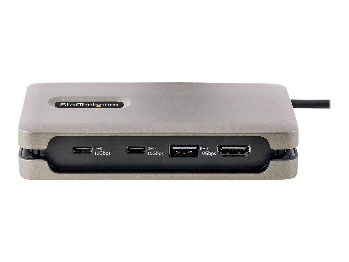 StarTech.com USB-C Multiport Adapter, 4K 60Hz HDMI 2.0b, HDR, USB 3.2 Gen 2 10Gbps Hub (2xUSB-C, 1xUSB-A), 100W PD Pass-Through, Mini Travel Dock,