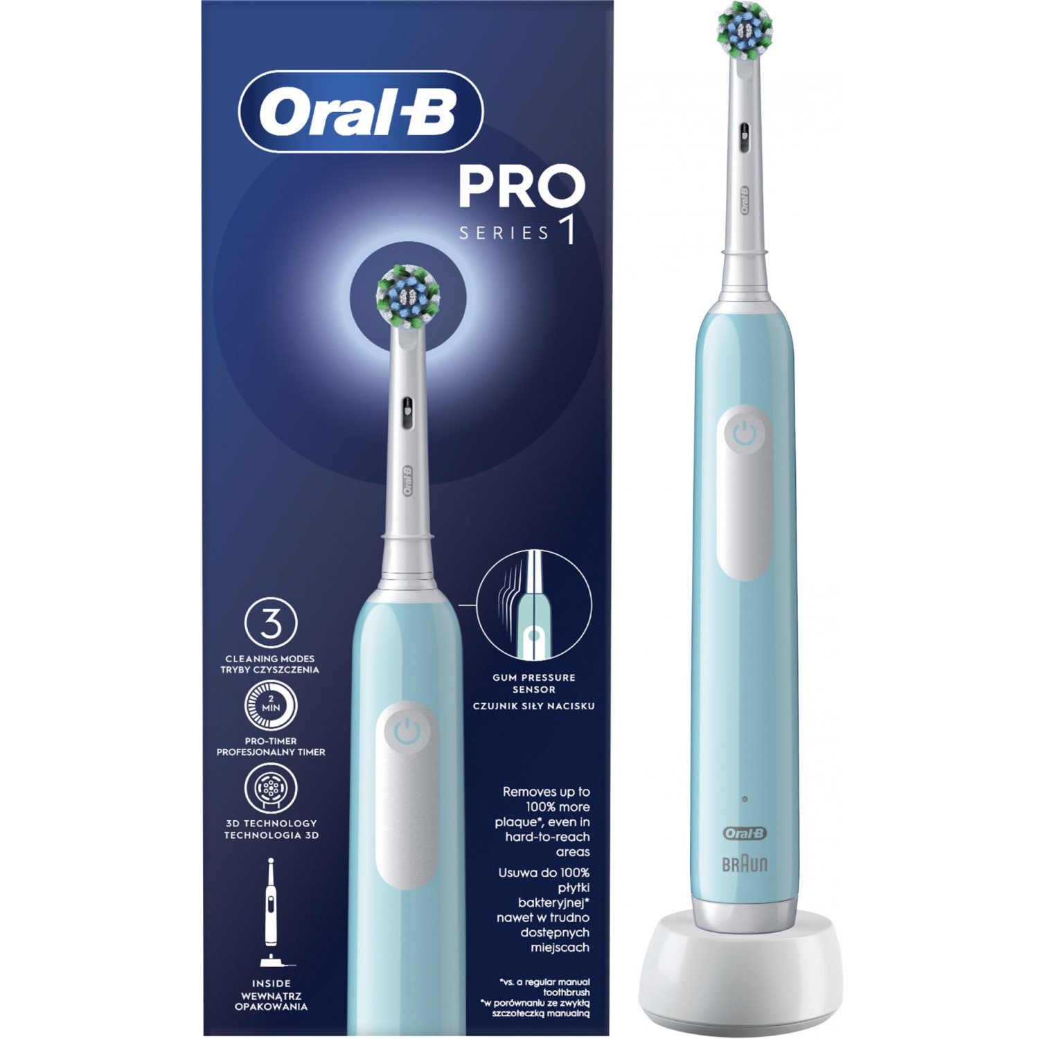 Oral-B Pro Series 1 Blå Cross Action