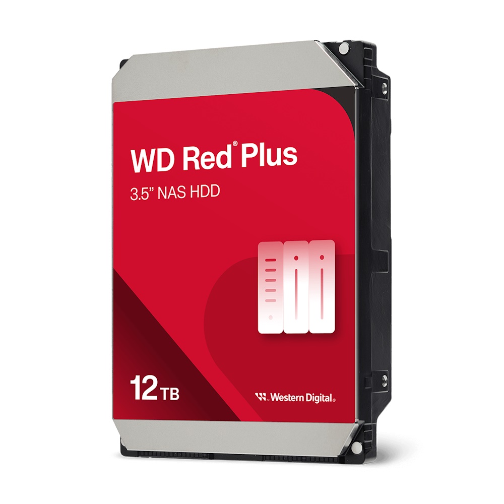 WD Red Plus WD120EFGX - Harddisk - 12 TB - intern - 3.5 - SATA 6Gb/s - 7200 rpm - buffer: 512 MB