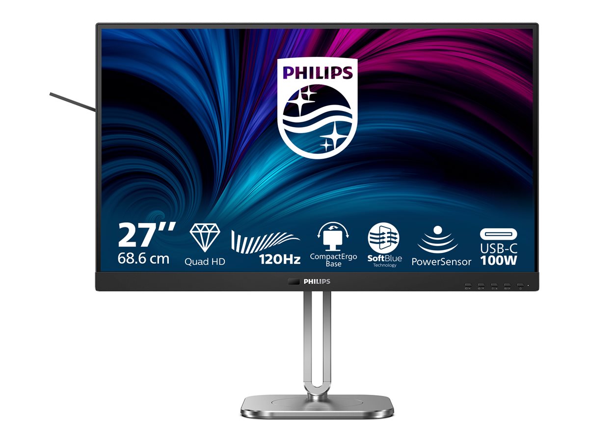 Philips 27B2U4601 - 4000 Series - LED-skærm - 27 - 2560 x 1440 QHD @ 120 Hz - IPS - 1500:1 - HDMI, 2xDisplayPort, USB-C - højtalere - brunsort