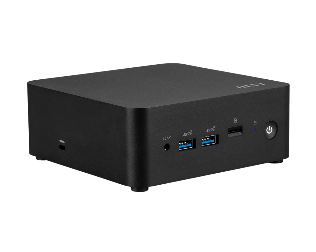 MSI Cubi NUC AI+ 2MG 007EU - Copilot+ PC - mini PC Core Ultra 7 288V / op til 5.1 GHz - RAM 32 GB - SSD 1 TB - NVMe - Intel Arc Graphics 140V - Gigabit Ethernet, 2.5 Gigabit Ethernet, IEEE 802.11ax (Wi-Fi 6E), Bluetooth 5.3 - Win 11 Pro - skærm: ingen - sort