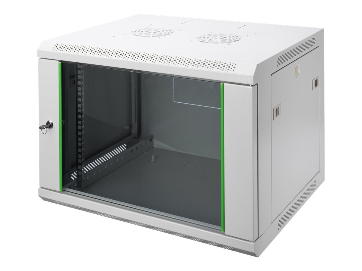 DIGITUS Professional Line DN-19 09-U-EC - Kabinet - vægmonterbar - grå, RAL 7035 - 9U - 19