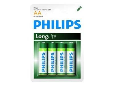 Philips LongLife AA type Standardbatterier 4