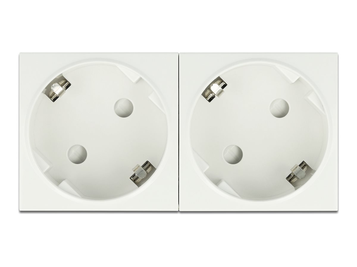 Delock Easy 45 - strømsokkel-outlet - 2 strømsokler - hvid, RAL 9003