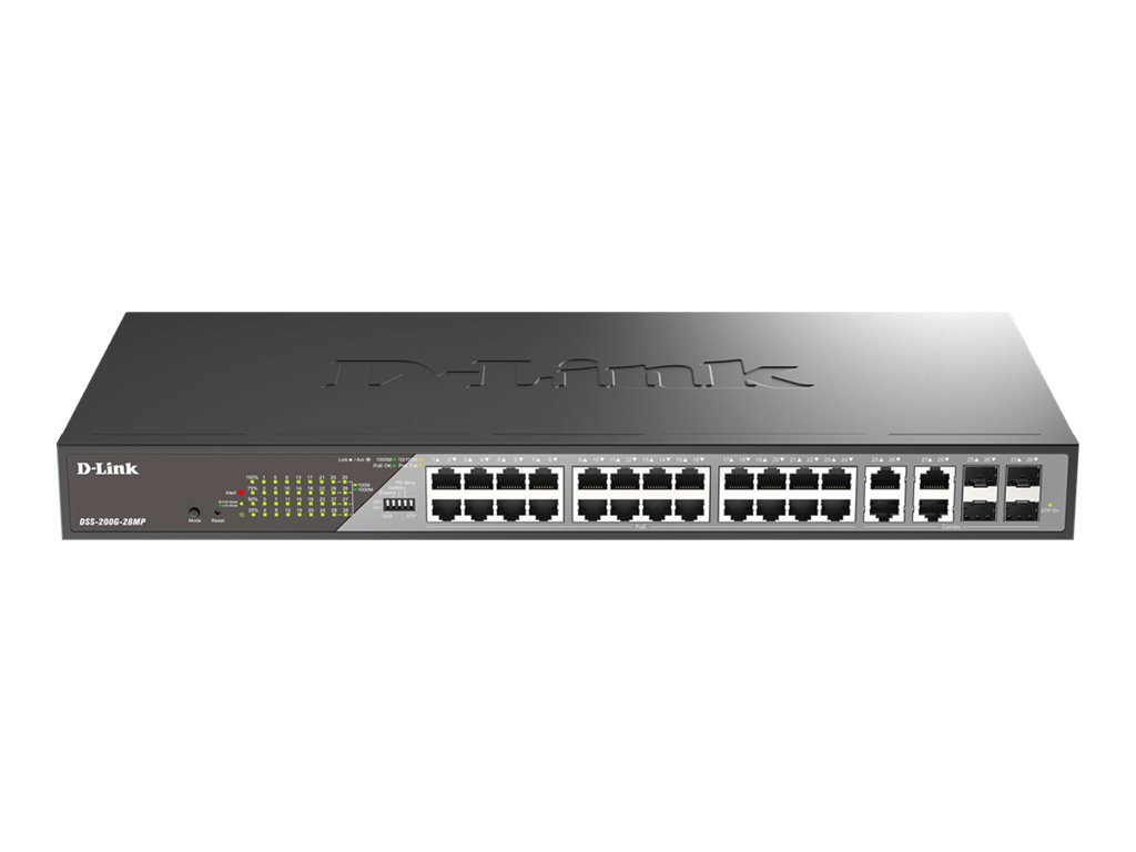 D-link Dss-200g-28mp/e Netværksswitch Administreret L2 Gigabit Ethernet (10/100/1000) Strøm Over Ethernet (poe) 1u Grå