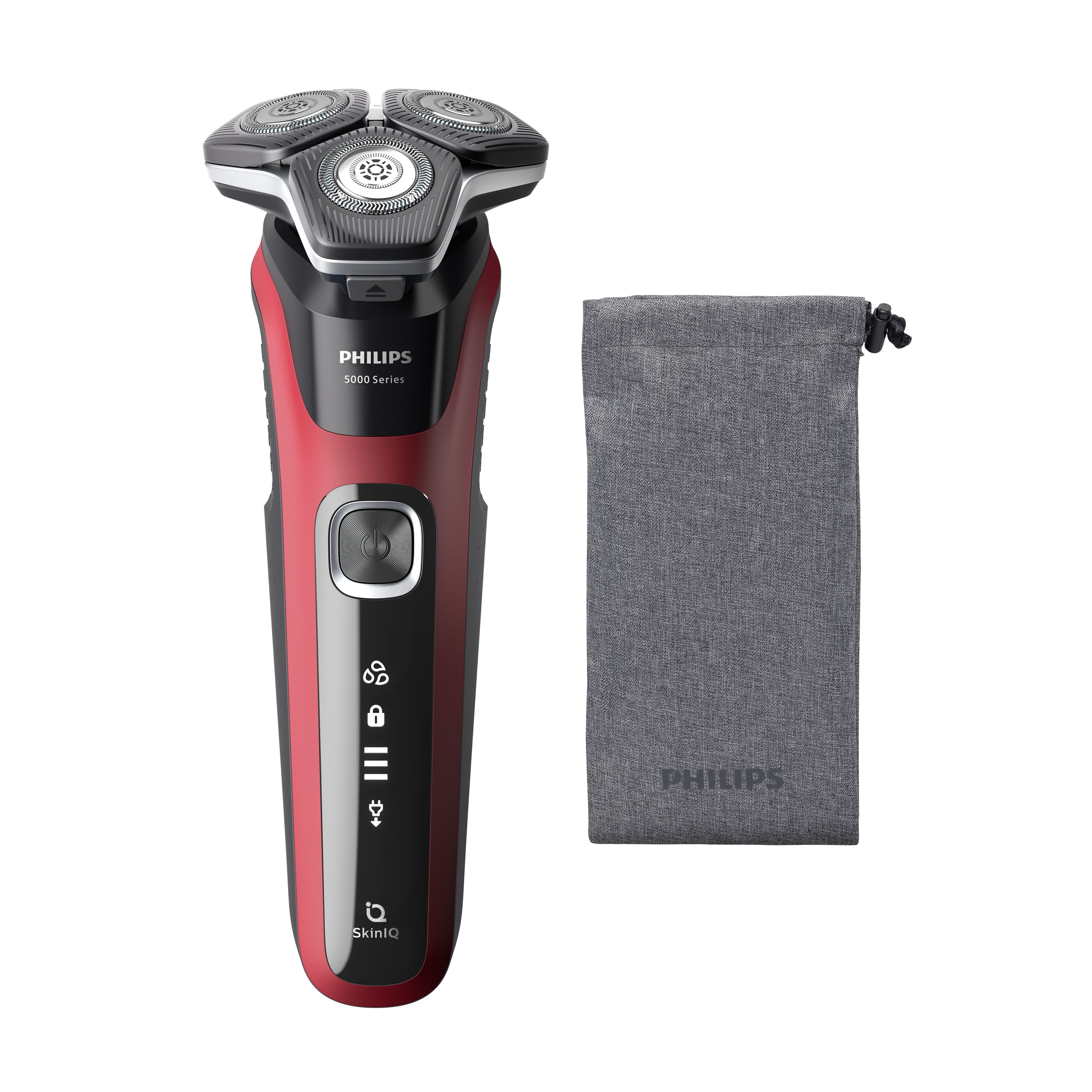 Philips SHAVER Series 5000 S5883/10 barbermaskine til ham Rotations shaver Trimmer Sort, Rød