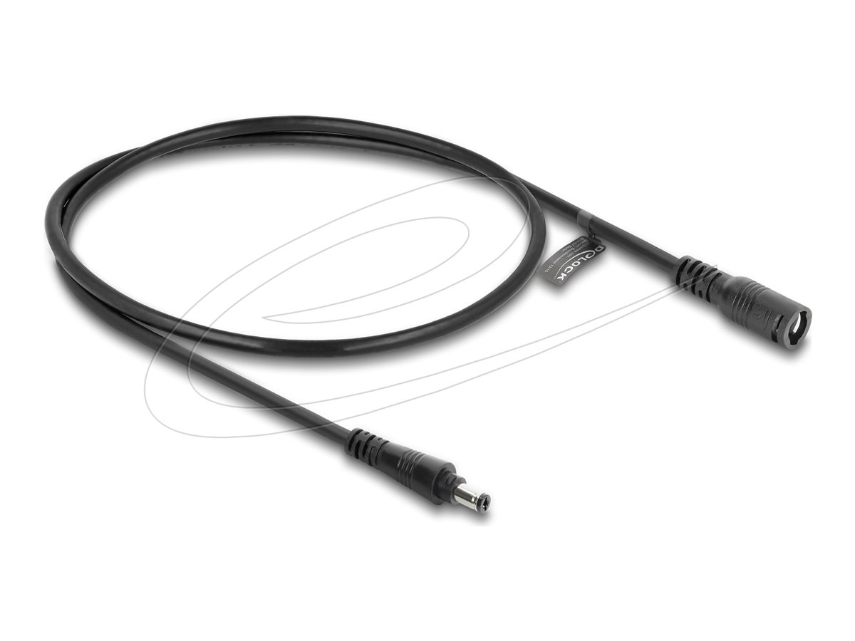 Delock - forlængerkabel til strøm - DC jack 5,5 mm x 2,5 mm til DC jack 5,5 mm x 2,5 mm - 1 m