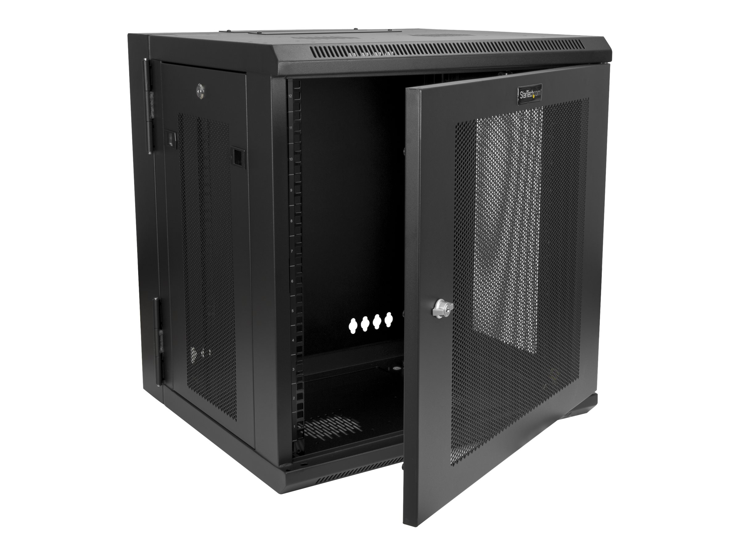 StarTech.com 12U 19" Wall Mount Network Cabinet - 20" Deep Hinged Locking IT Data Enclosure - Flexible Vented Rack w/Shelf - Depth
