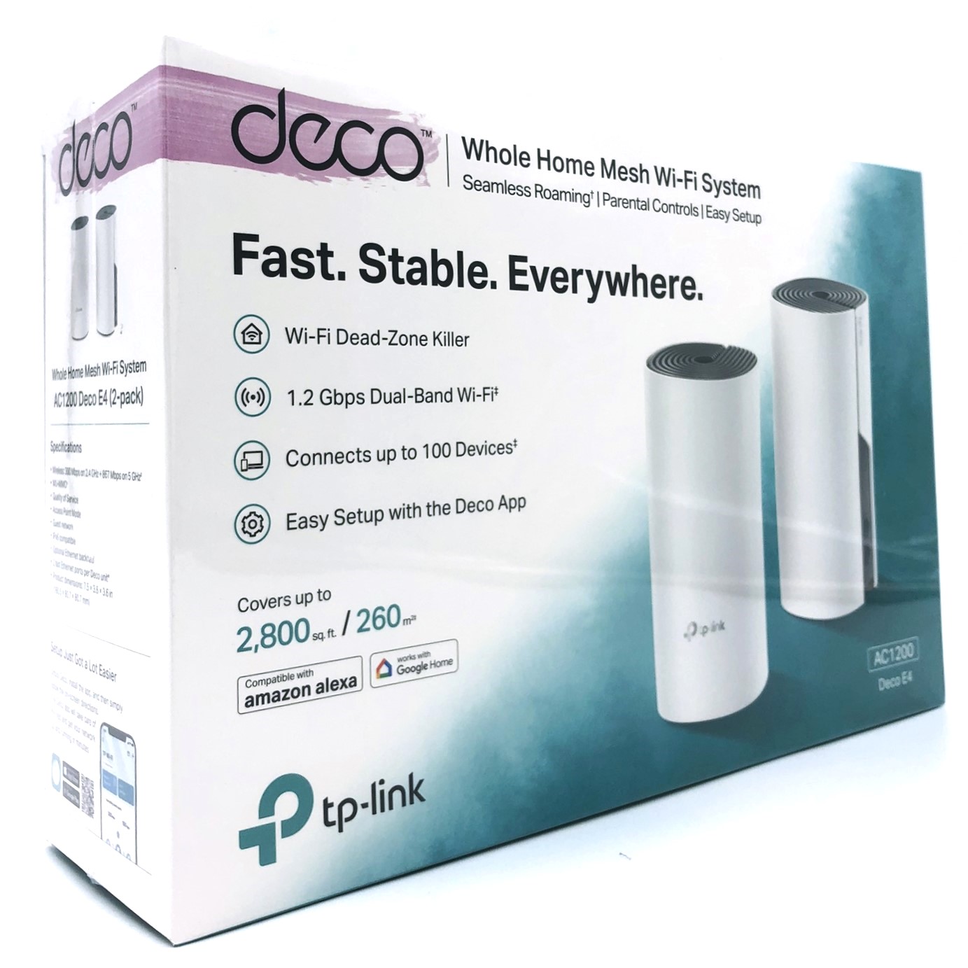 TP-Link Deco E4 (2-Pack) AC1200 Whole Home Mesh Wi-Fi System - Mesh router Wi-Fi 5