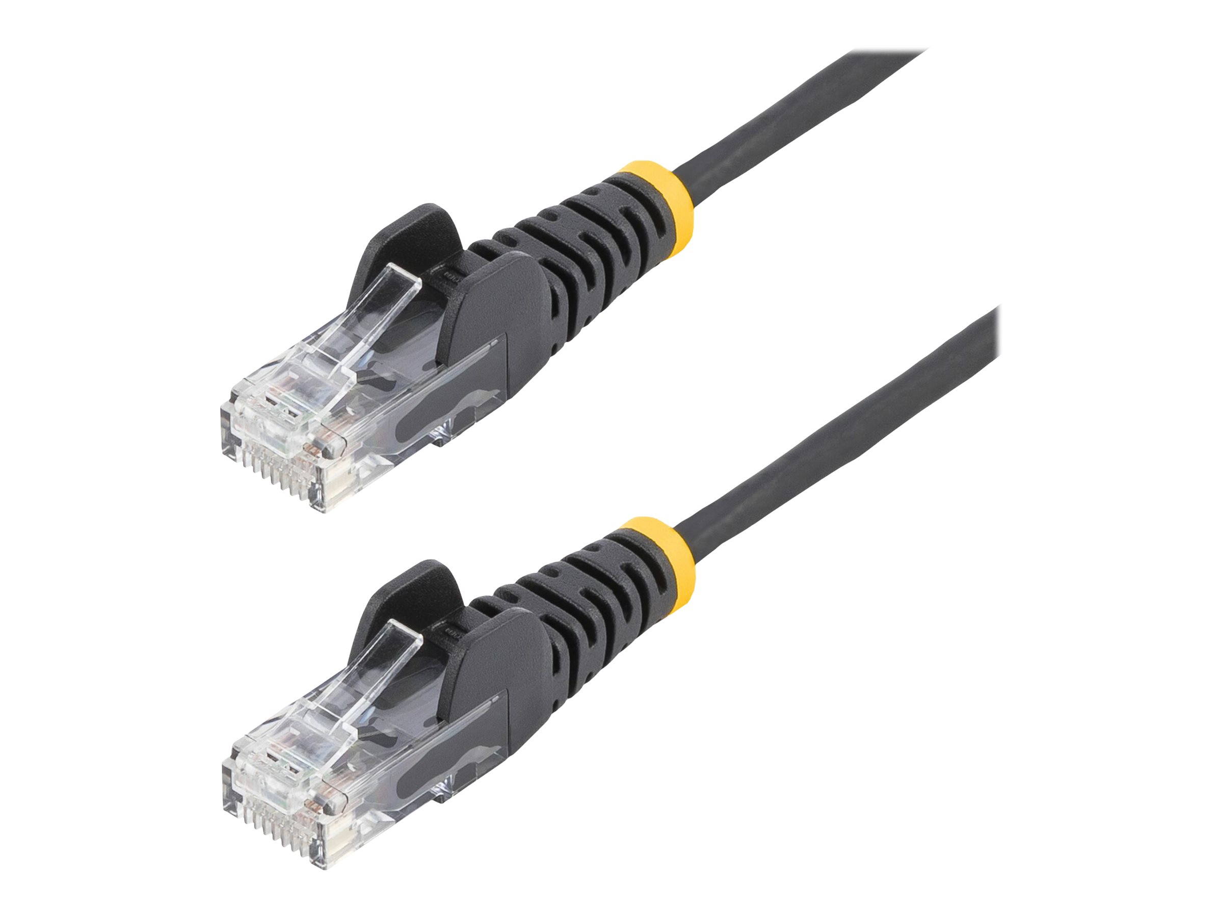 StarTech.com 2 m CAT6 Cable - Slim CAT6 Patch Cord - Black - Snagless RJ45 Connectors - Cable - 28 AWG (N6PAT200CMBKS) CAT 6 2m Patchkabel Sort