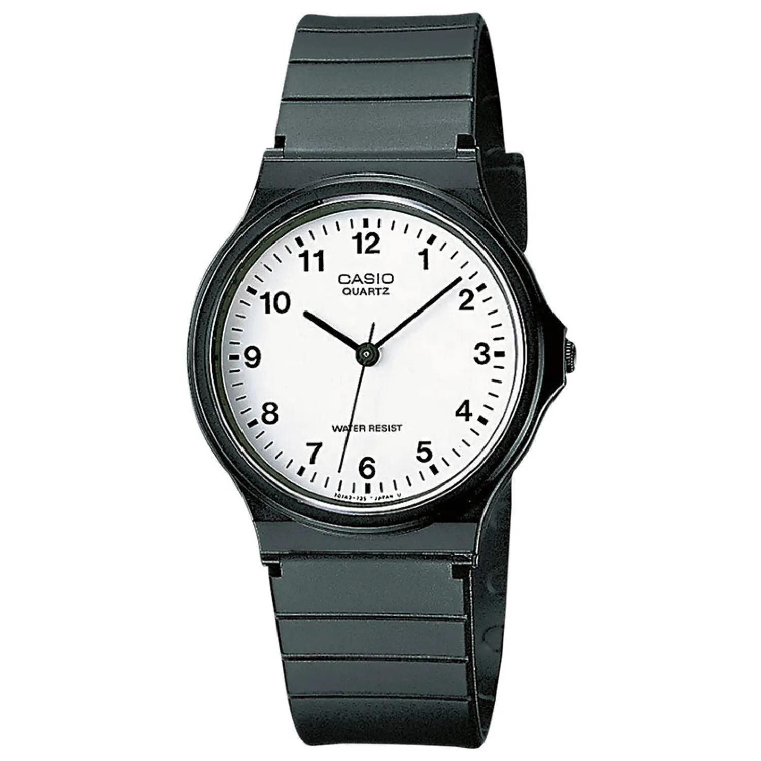 Casio Analog Ur Med Sort Skive Og Læderrem