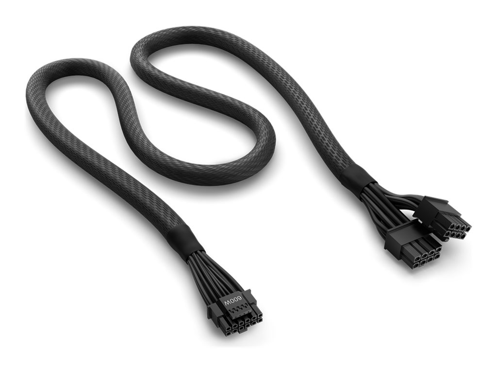NZXT 12VHPWR Adapter Cable - Strømkabel - 16-pin PCI-strøm (han) til 8 pin PCIe-strøm (han) - 65 cm - til GPU - sort - for C-Series C1000, C750, C850