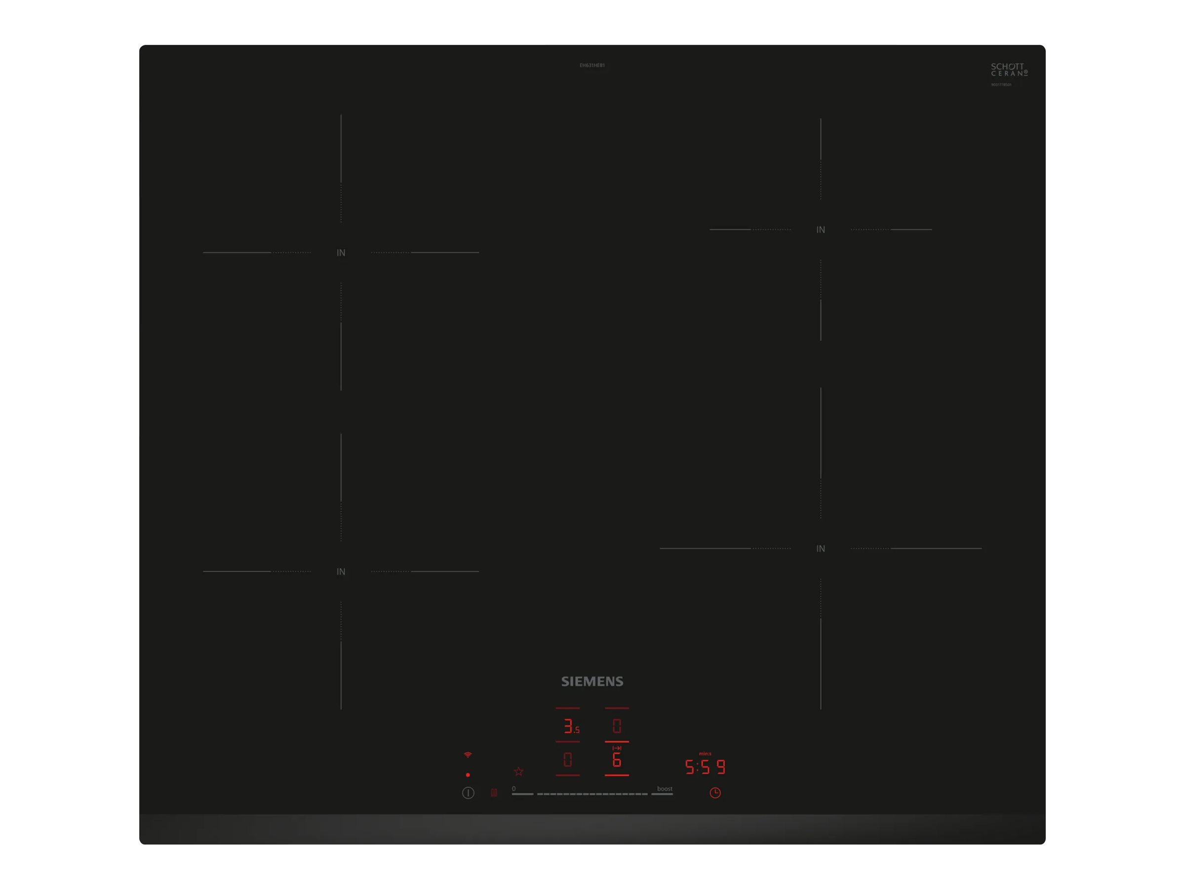 Siemens iQ100 EH631HEB1E Induktionskogeplade