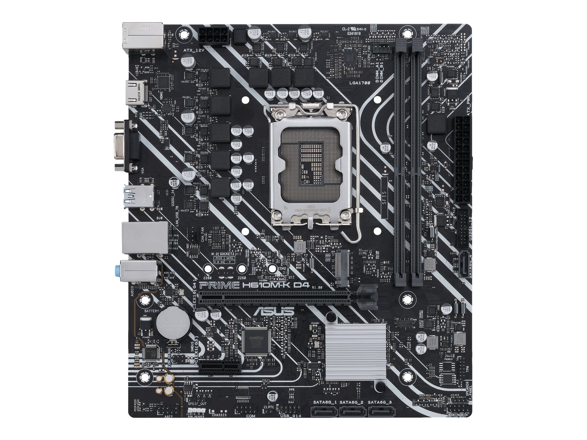 ASUS PRIME H610M-K D4 ARGB Bundkort - Intel H610 - Intel LGA1700 socket - DDR4 RAM - Micro-ATX