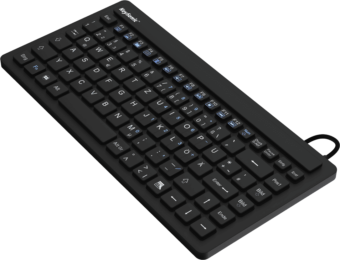 KeySonic KSK-3230IN industrielt mini-tastatur - USB, QWERTY US, sort