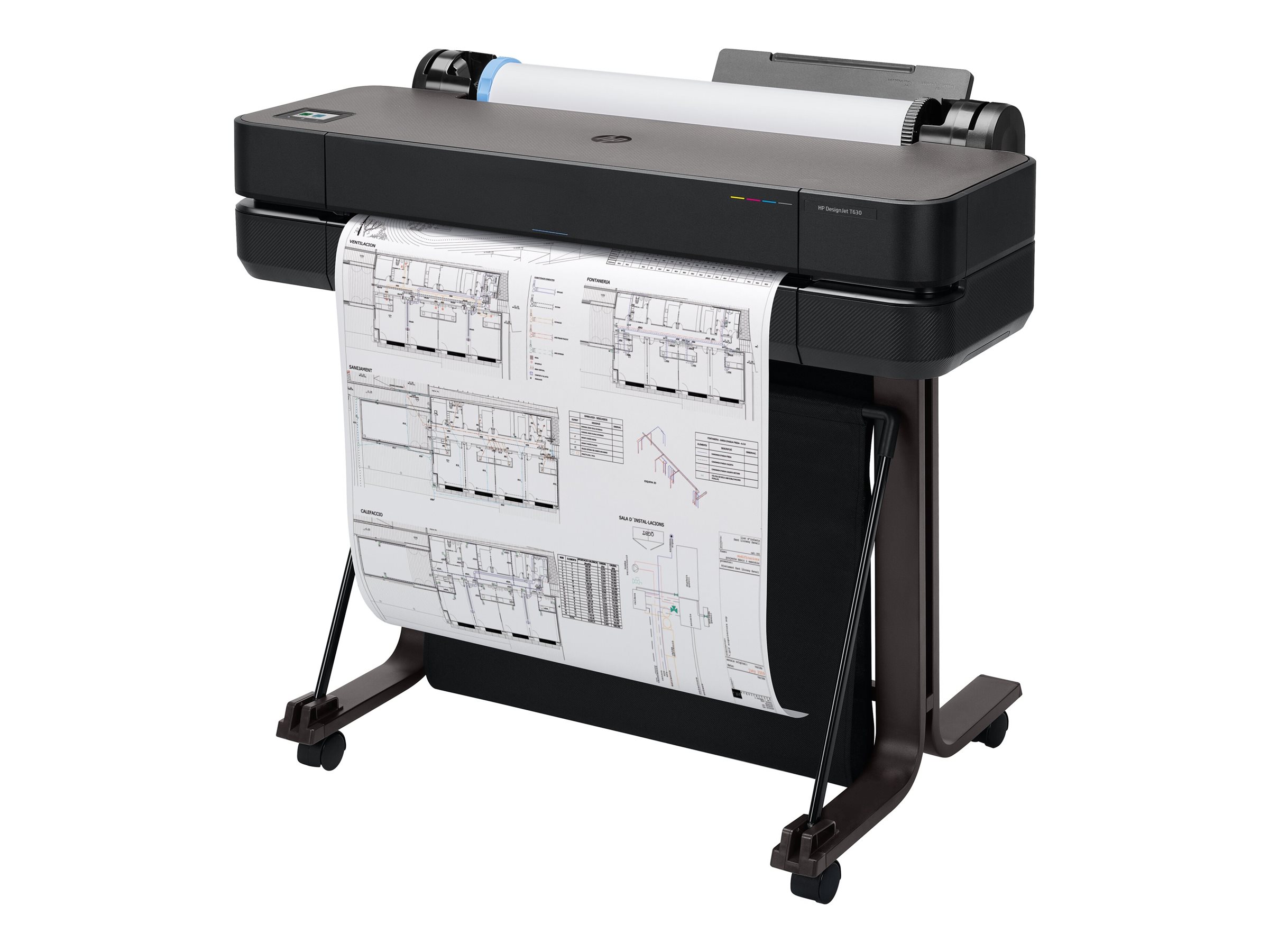 HP DesignJet T630 - 2025 Edition - 24 stor-format printer - farve - blækprinter - Rulle A1 (61,0 cm x 45,7 m), A1, ANSI D - 2400 x 1200 dpi - op til 0.5 min./side - USB 2.0, Gigabit LAN, Wi-Fi(n) - skærer