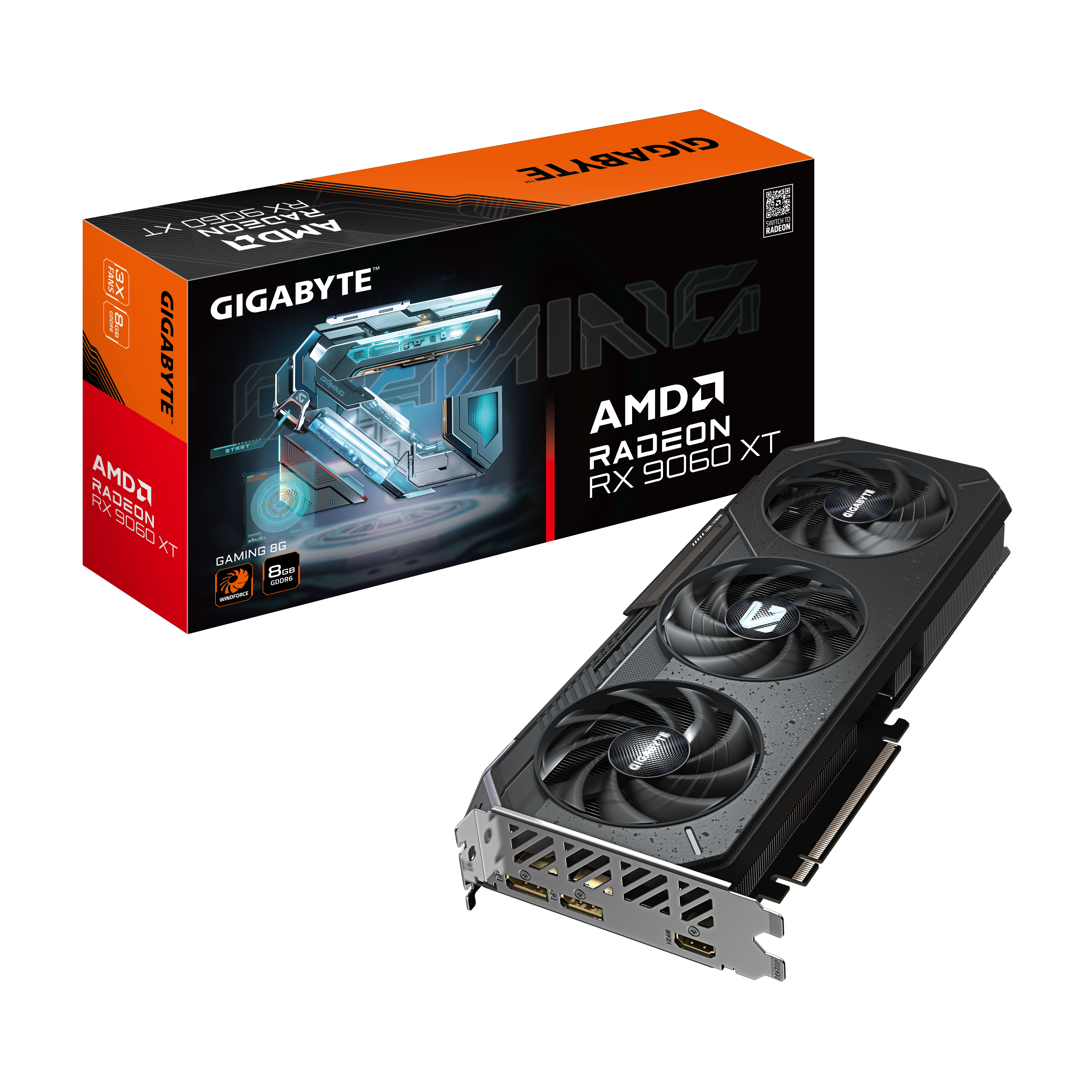 Gigabyte Radeon RX 9060 XT Gaming 8G grafikkort - 8 GB GDDR6, PCIe 5.0