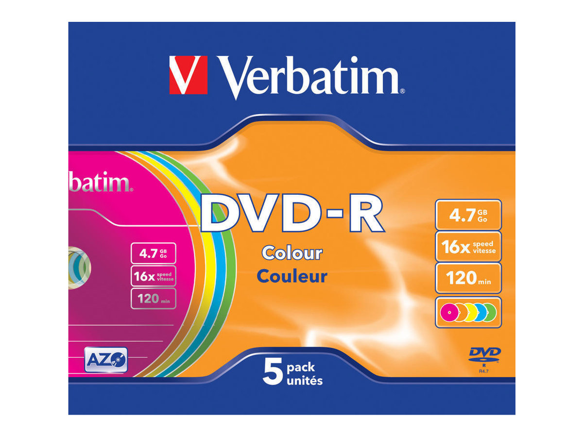 Verbatim Colours 5x DVD-R 4.7GB