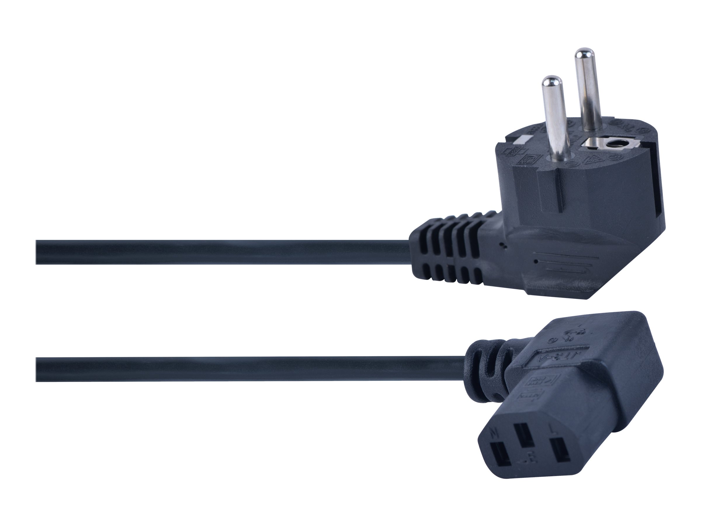 Gembird PC-186A-VDE - Strømkabel - power CEE 7/7 (han) vinklet til power IEC 60320 C13 højrevinklet - 10 A - 1.8 m - formet - sort