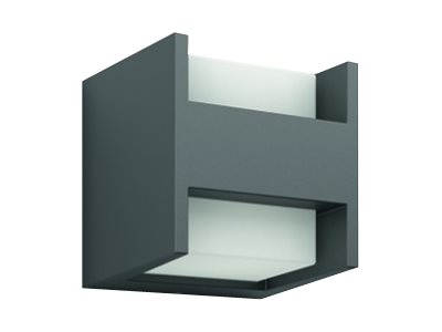 Philips myGarden Arbour - Væglampe - LED x 2 - total: 9 W (tilsvarende 35 W) - varmt hvidt lys - terning - antracite