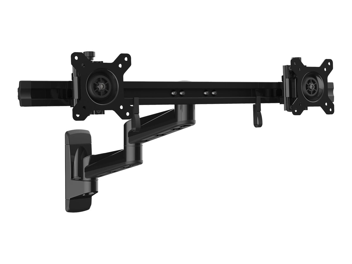 StarTech.com Wall Mount Dual Monitor Arm, Articulating Ergonomic VESA Wall Mount for 2x 24" Displays, Synchronized Adjustable Crossbar,