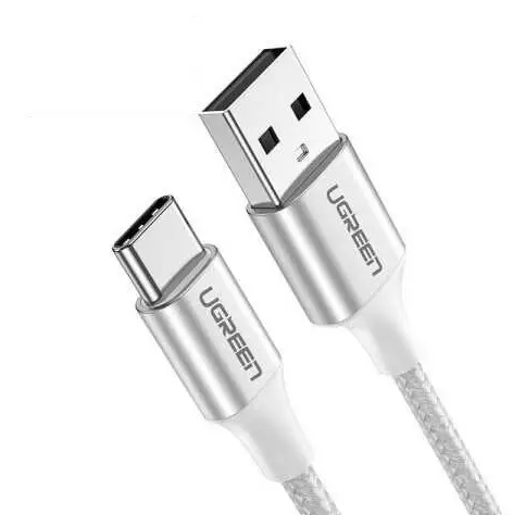 Ugreen 60132 USB-kabel USB 2.0 1,5 m USB A USB C Sølv, Hvid