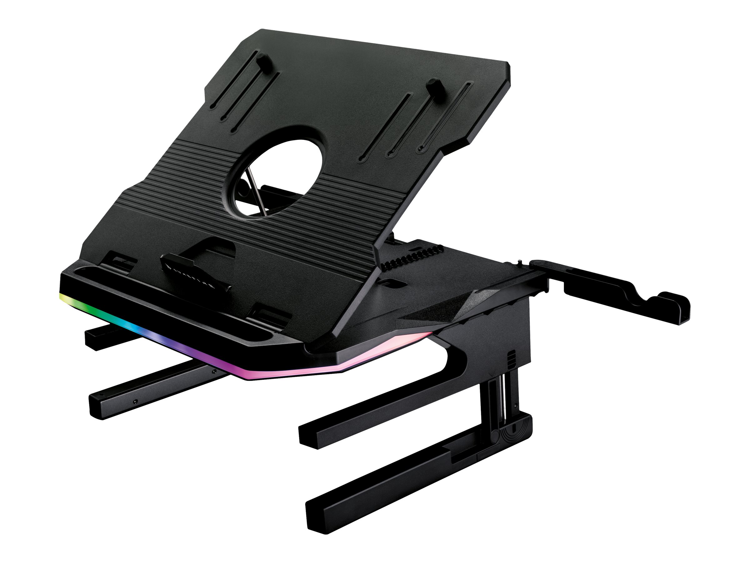 Surefire Gaming Portus X2 -  Stander til notebook - 10 --> 17 (Op til 10kg) - 6 forskellige RGB indstillinger - Sort