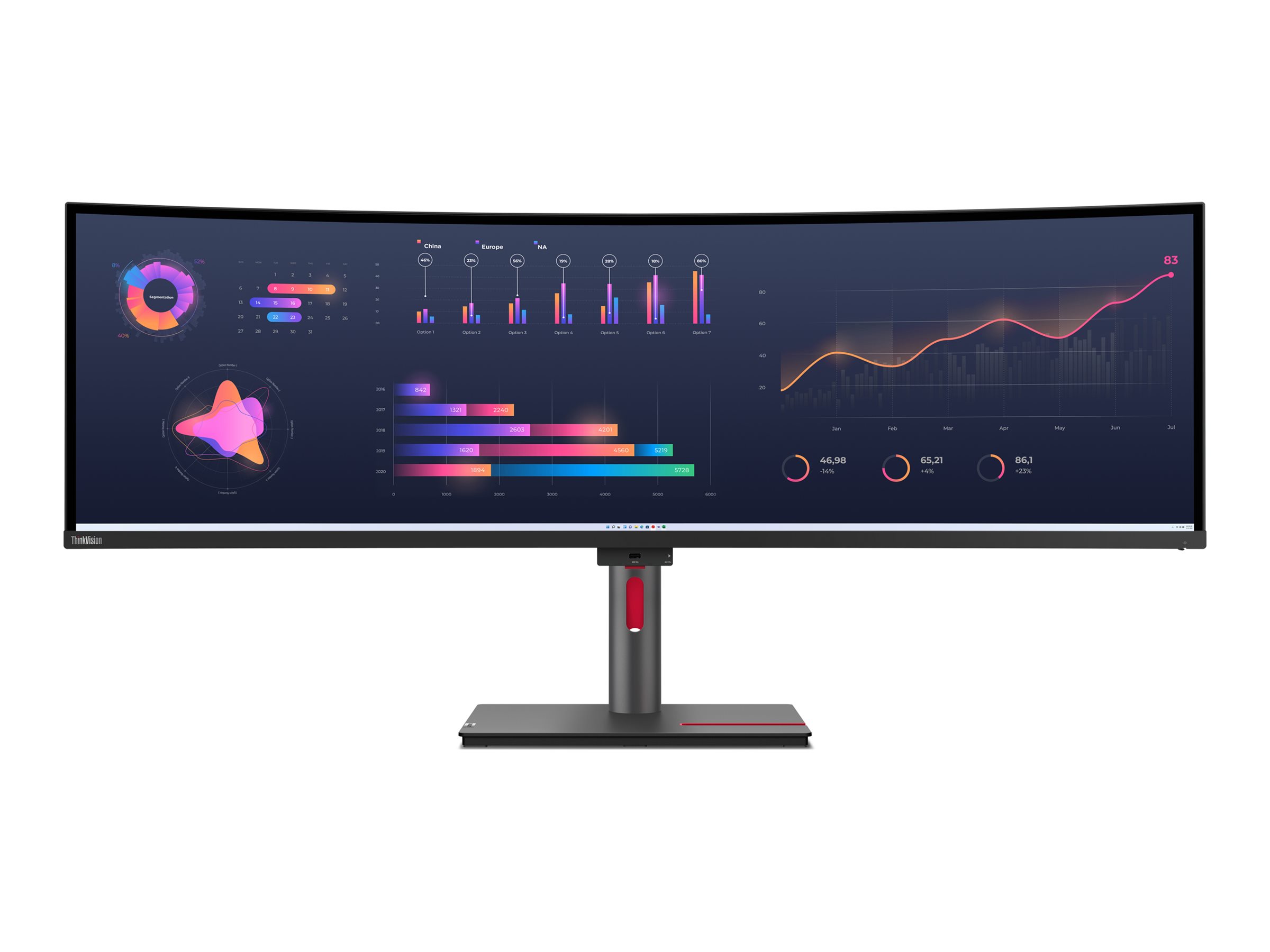 Lenovo ThinkVision P49w-30 49" IPS 5120 x 1440 (UltraWide) Thunderbolt 4 HDMI DisplayPort 60Hz billede