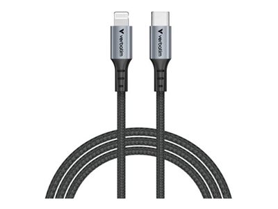 Verbatim - Lightning-kabel - USB-C han til Lightning han - 1.2 m - Power Delivery 3.0 support, opladning og synkronisering, op til 480 Mbps, Fast Charging op til 60 W