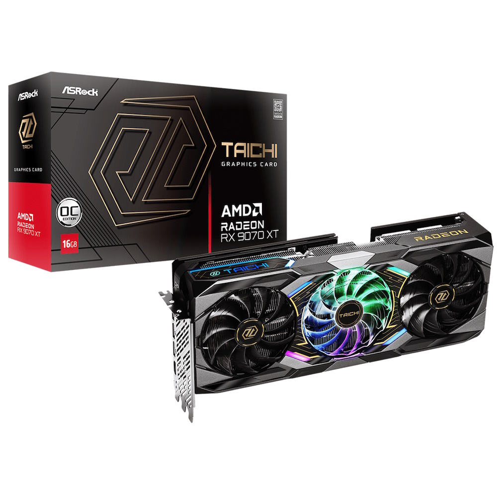 ASRock Radeon RX 9070 XT Taichi OC - 16GB GDDR6 RAM - Grafikkort