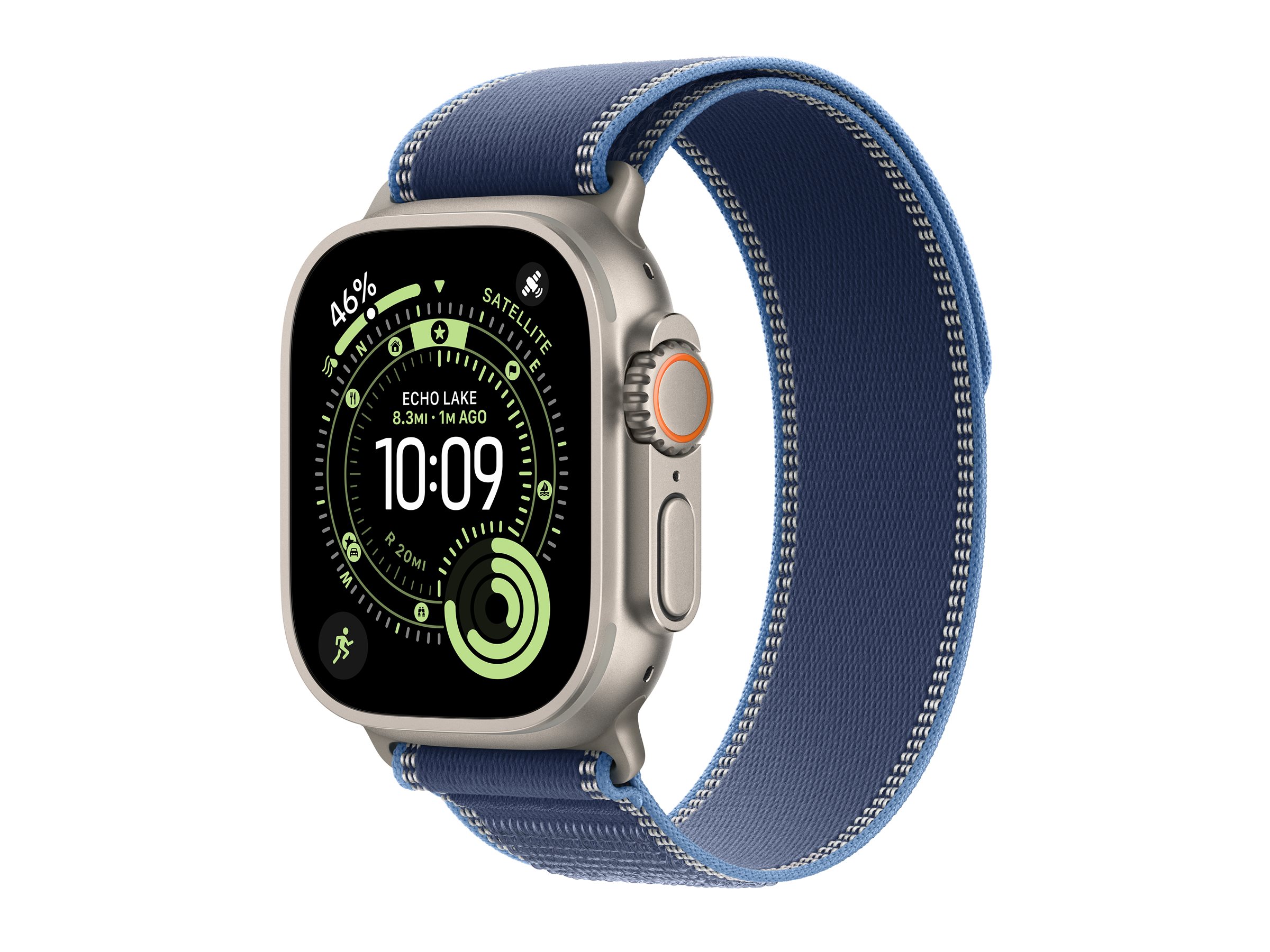 Apple Watch Ultra 3 GPS + Cellular 49mm Natural Titanium Case with Blue/Bright Blue Trail Loop - M/L