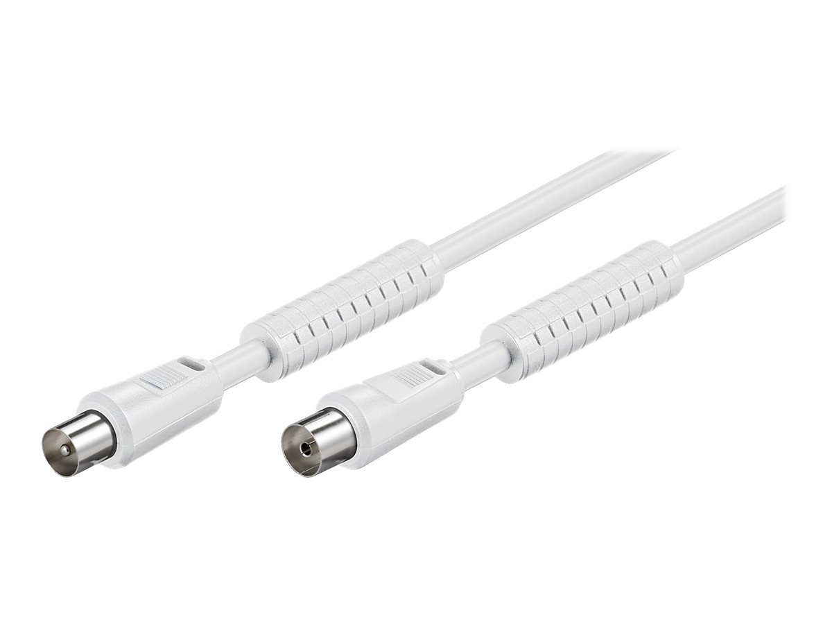 Goobay Antennekabel med ferrit (80 dB), dobbelt afskærmet koaksial-stik > koaksial-hunstik (fuldt afskærmet), 7.5 m