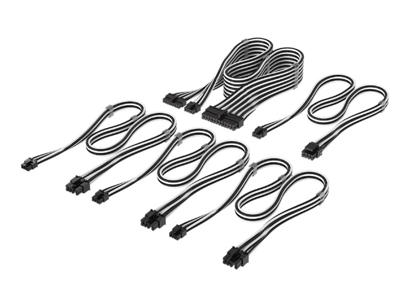 Corsair Type 4 DC-kabelstarterkit - individuelt sleevede kabler, sort/hvid