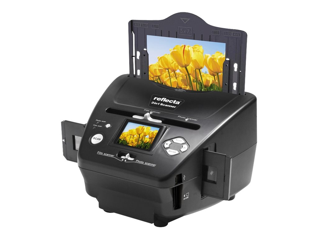 Reflecta 64220, 1800 x 1800 dpi, 24 Bit, Film/slide scanner, Sort, LCD, 6,1 cm (2.4) Læser max 32 GB. hukommelses kort.