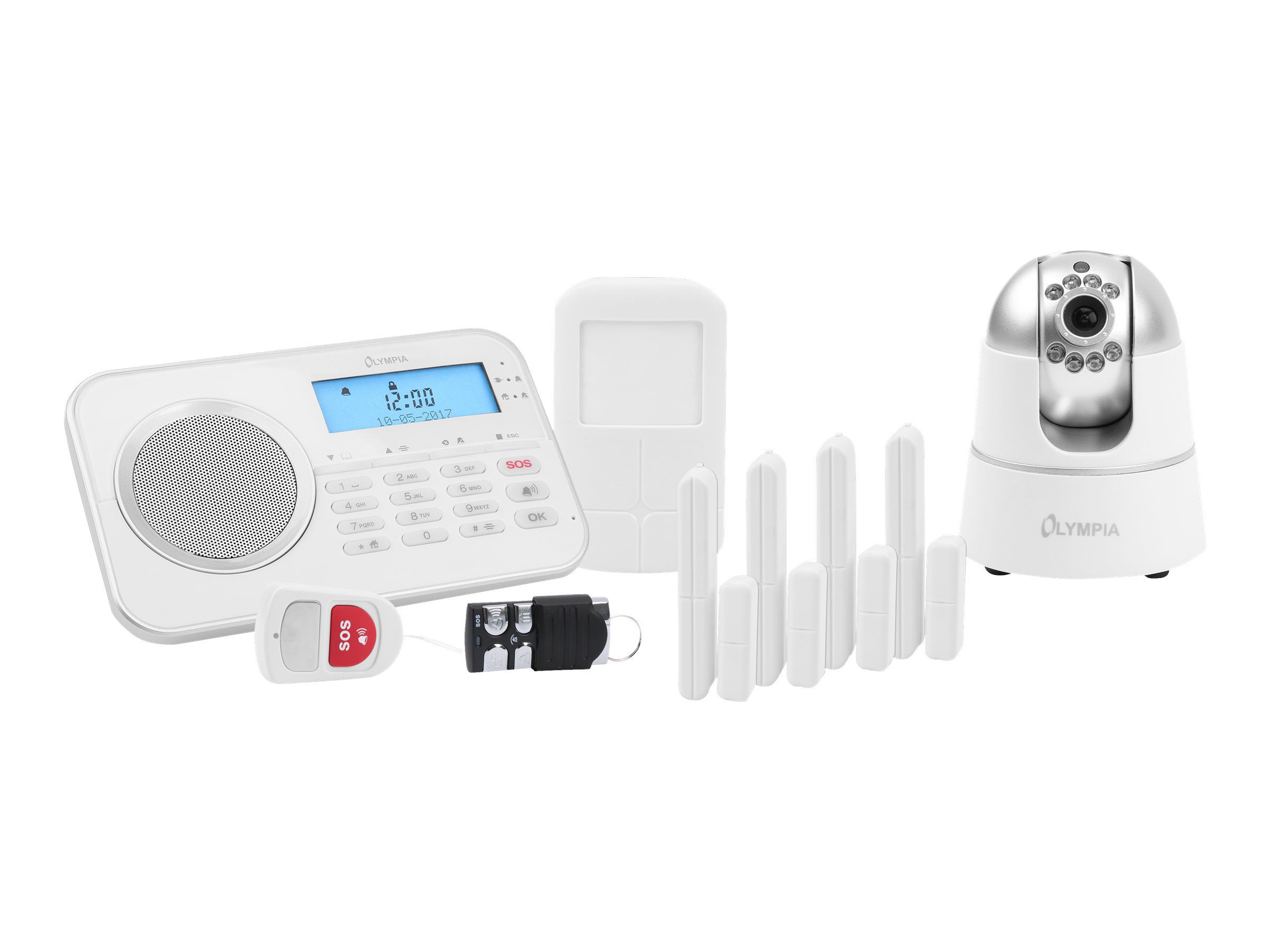 OLYMPIA Protect 9881 - Hjemmealarmsystem - trådløs - Mobil - 868.5 MHz - hvid